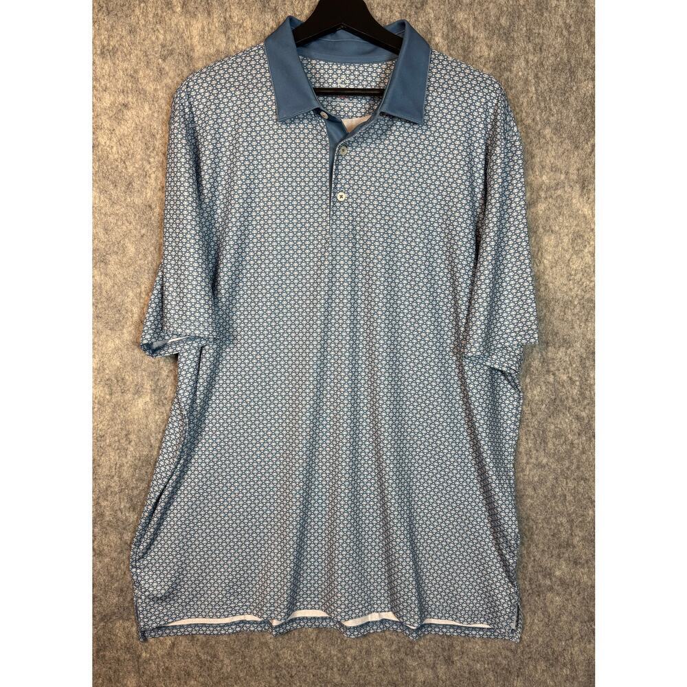 Southern Tide Mens Driver Blue Floral Performance Golf Polo XXL
